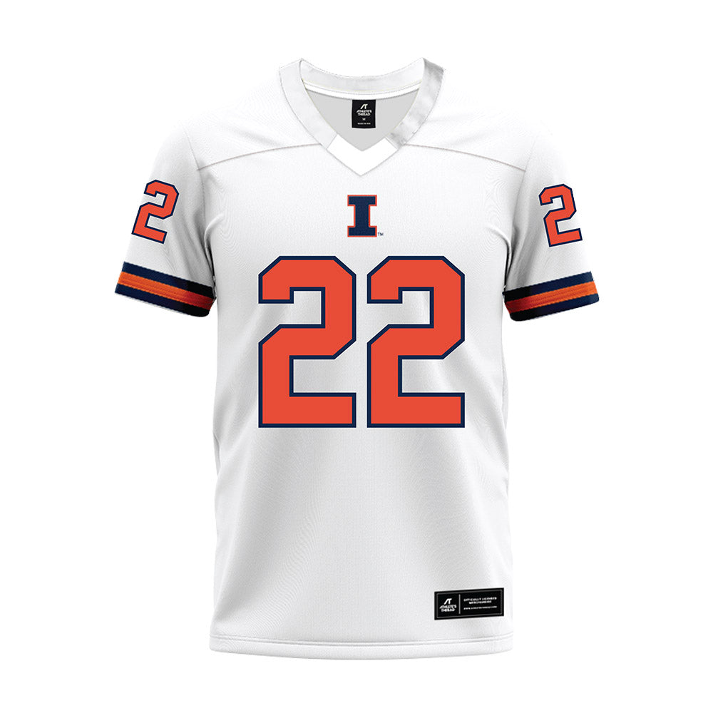 Illinois - NCAA Football : Cedric Wyche II - White Premium Football Jersey-0