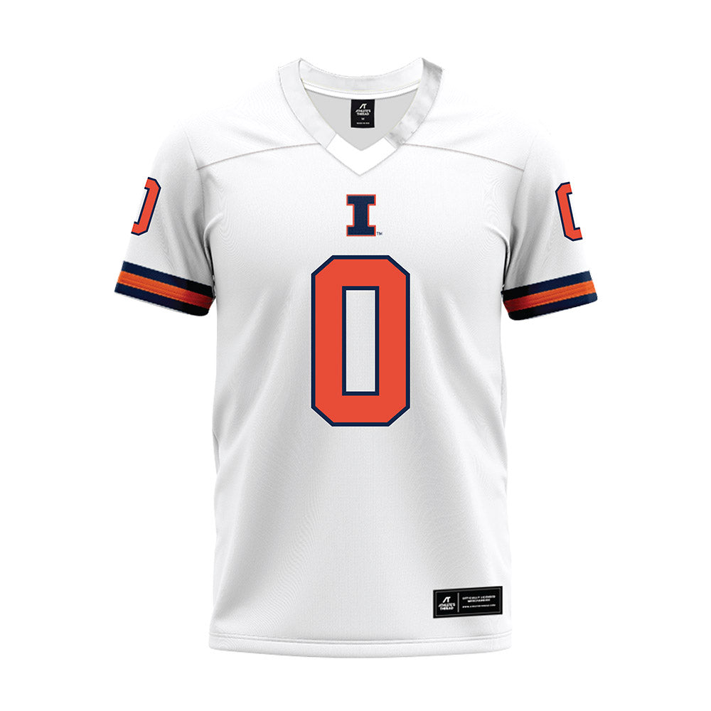 Illinois - NCAA Football : Kenyon Alston - White Premium Football Jersey-0