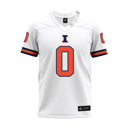 Illinois - NCAA Football : Kenyon Alston - White Premium Football Jersey-0