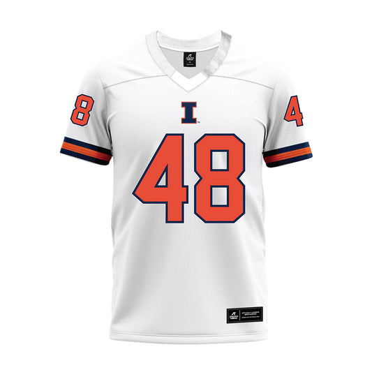 Illinois - NCAA Football : Carter Smith - White Premium Football Jersey-0