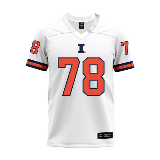 Illinois - NCAA Football : Eddie Tuerk - White Premium Football Jersey