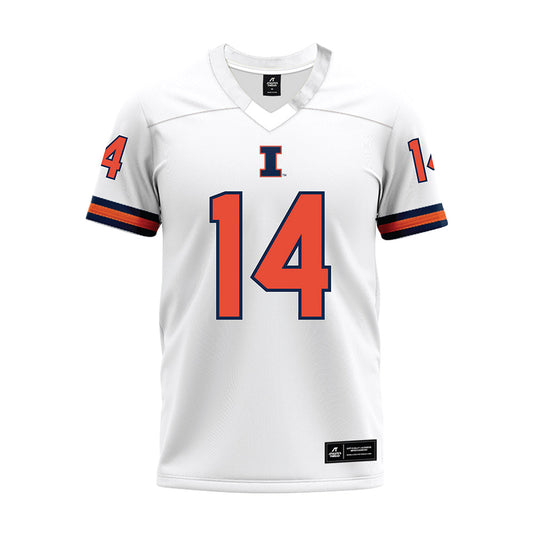 Illinois - NCAA Football : Maurice Smith Jr. - White Premium Football Jersey-0