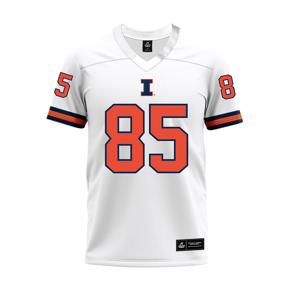 Illinois - NCAA Football : Will Vala III - White Premium Football Jersey-0