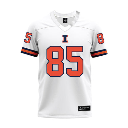 Illinois - NCAA Football : Will Vala III - White Premium Football Jersey-0