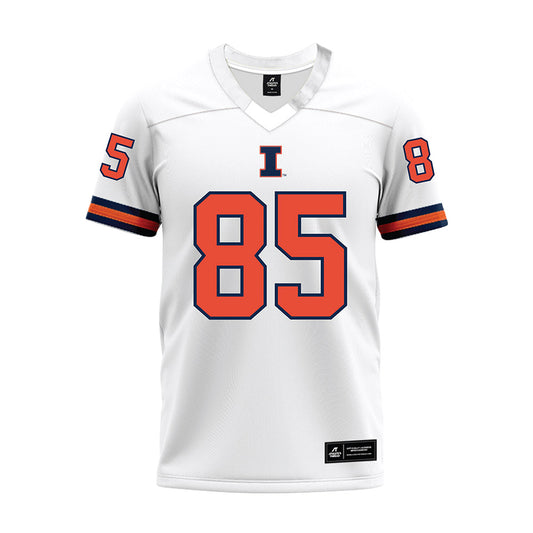 Illinois - NCAA Football : Will Vala III - White Premium Football Jersey-0
