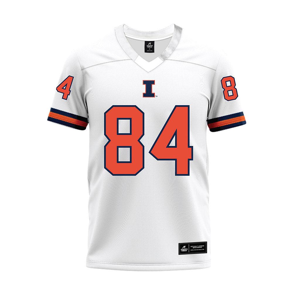 Illinois - NCAA Football : Grant Smith - White Premium Football Jersey-0