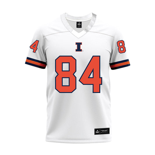 Illinois - NCAA Football : Grant Smith - White Premium Football Jersey-0