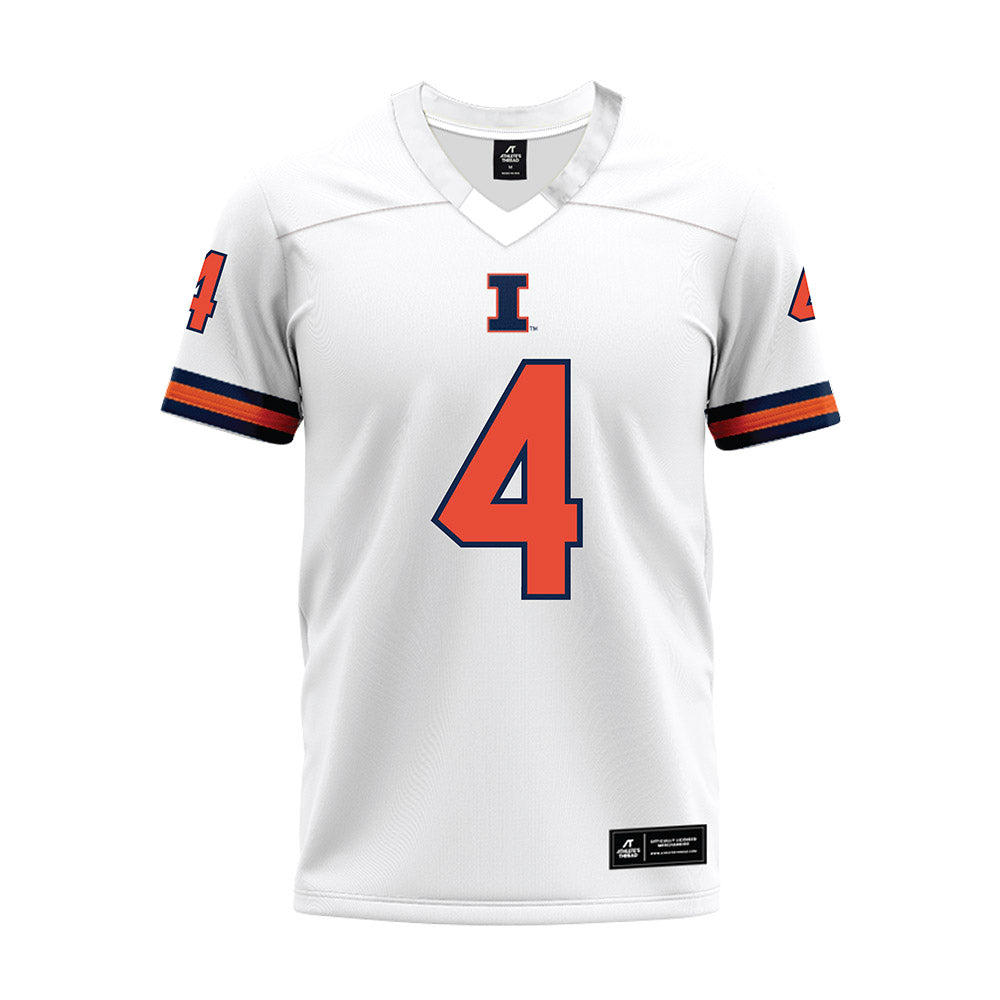 Illinois - NCAA Football : Carson Boyd - White Premium Football Jersey-0