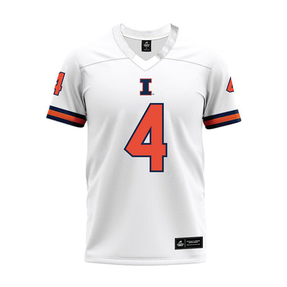 Illinois - NCAA Football : Carson Boyd - White Premium Football Jersey-0