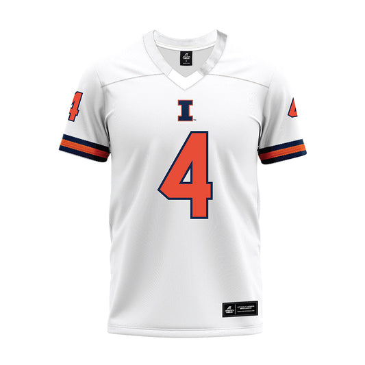 Illinois - NCAA Football : Carson Boyd - White Premium Football Jersey-0