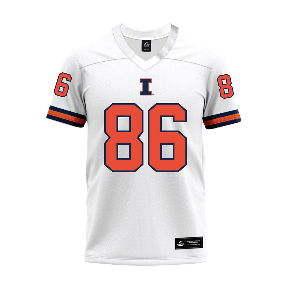 Illinois - NCAA Football : Christian Abney - White Premium Football Jersey-0