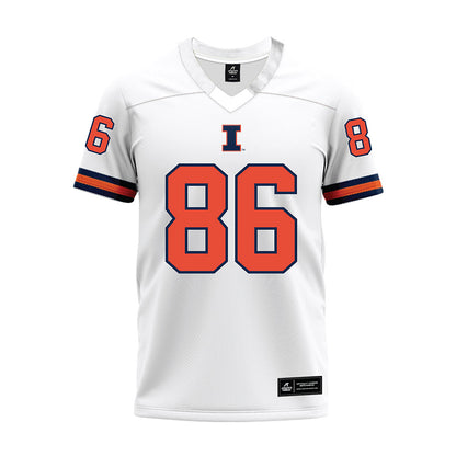 Illinois - NCAA Football : Christian Abney - White Premium Football Jersey-0