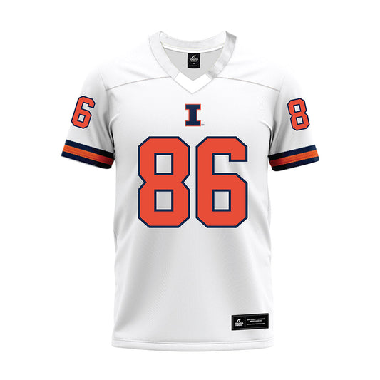 Illinois - NCAA Football : Christian Abney - White Premium Football Jersey-0