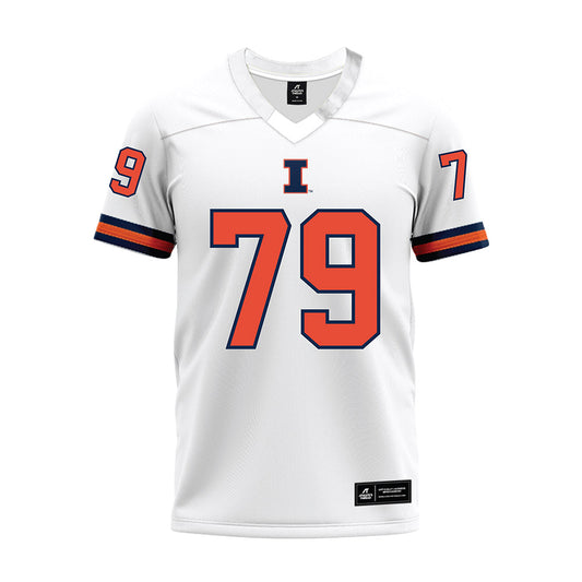 Illinois - NCAA Football : TJ Taylor - White Premium Football Jersey-0