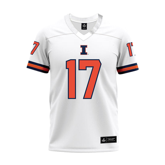 Illinois - NCAA Football : Isaiah Thomison - White Premium Football Jersey-0