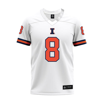 Illinois - NCAA Football : Cameron Thomas - White Premium Football Jersey-0
