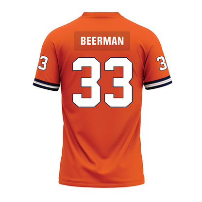 Illinois - NCAA Football : Grant Beerman - Orange Premium Football Jersey-1