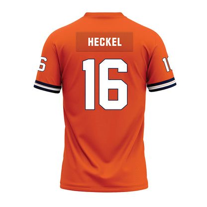 Illinois - NCAA Football : Tanner Heckel - Orange Premium Football Jersey