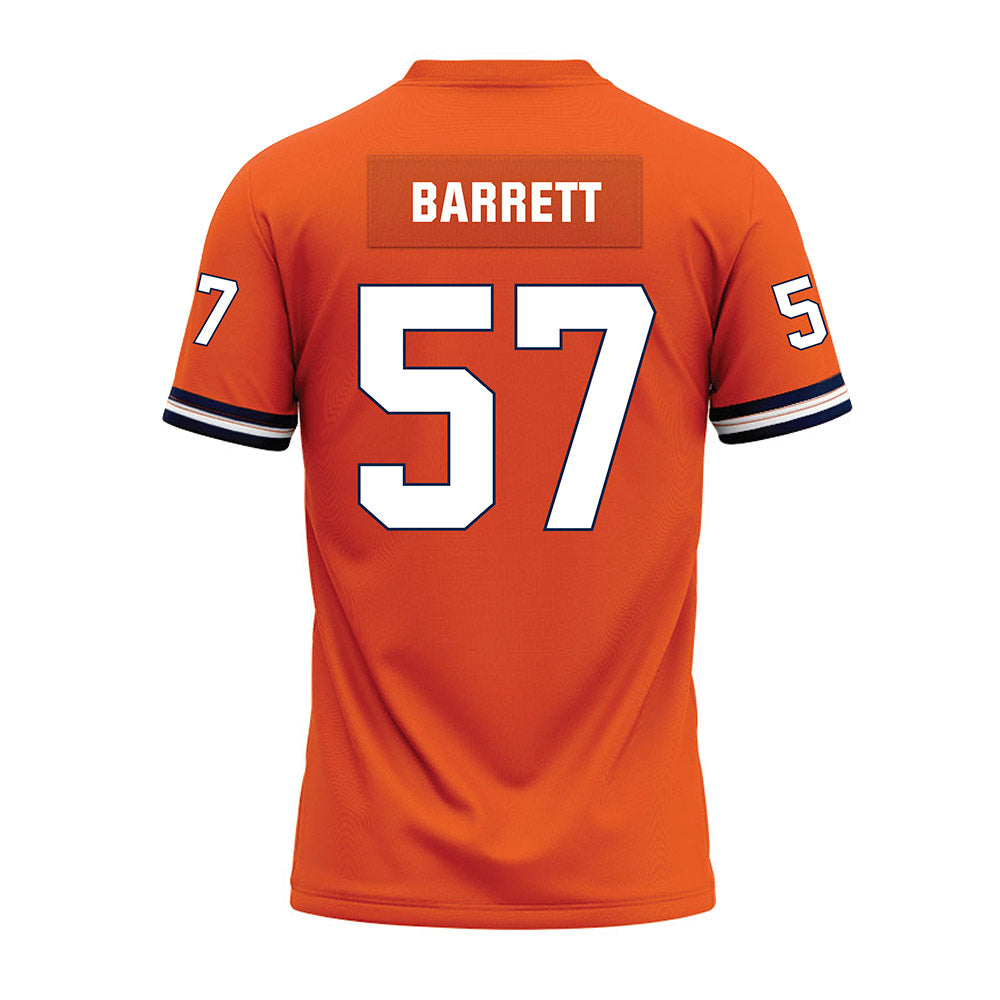 Illinois - NCAA Football : Zach Barrett - Orange Premium Football Jersey-1