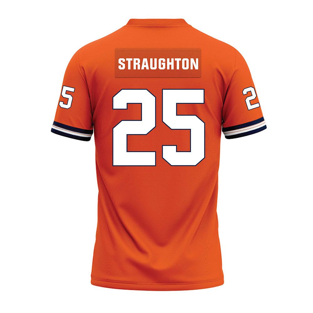 Illinois - NCAA Football : Des Straughton - Orange Premium Football Jersey-1