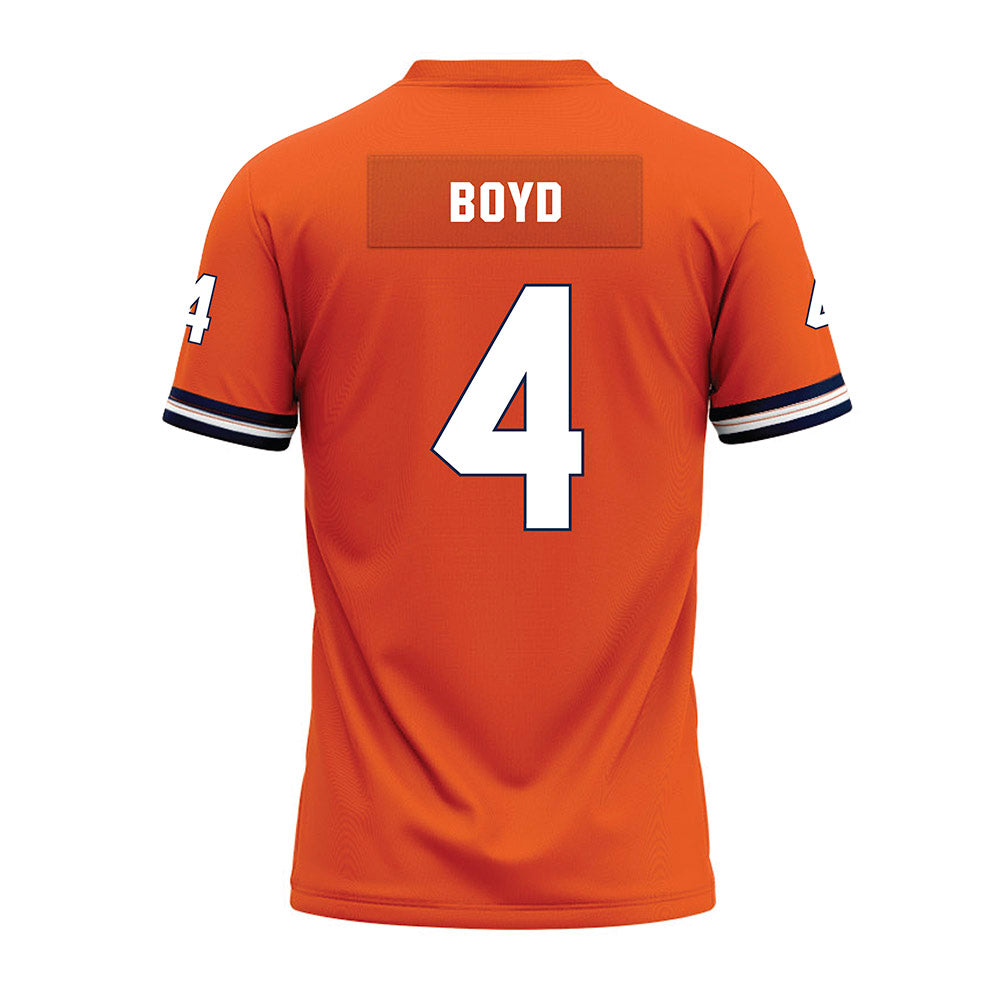 Illinois - NCAA Football : Carson Boyd - Orange Premium Football Jersey-1