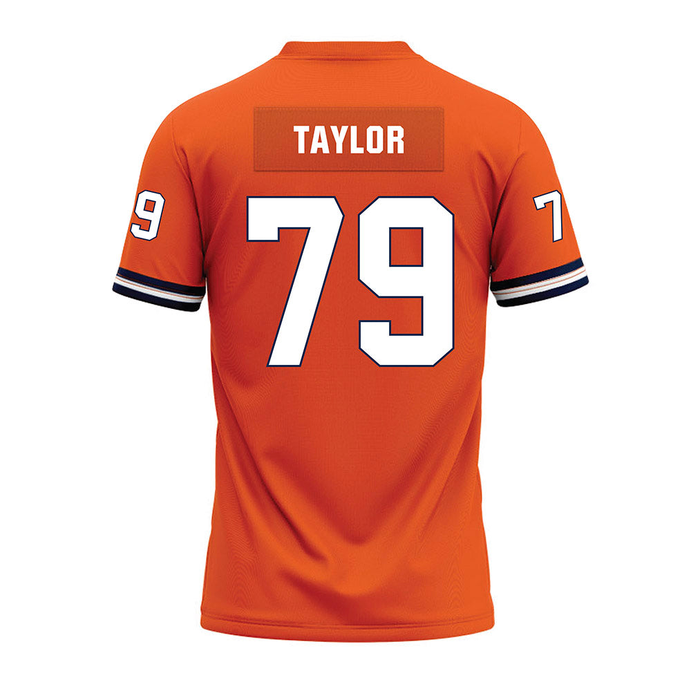 Illinois - NCAA Football : TJ Taylor - Orange Premium Football Jersey-1