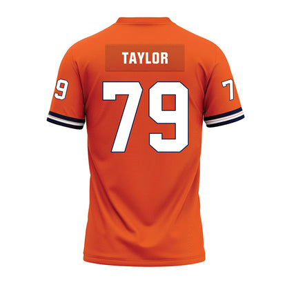 Illinois - NCAA Football : TJ Taylor - Orange Premium Football Jersey-1