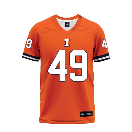 Illinois - NCAA Football : Zachary Haber - Orange Premium Football Jersey-0