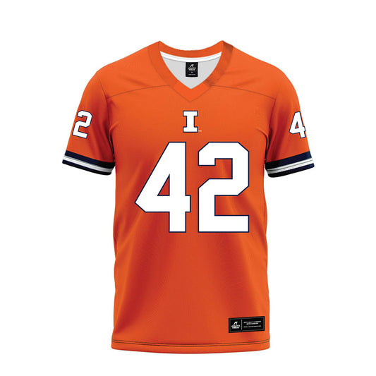 Illinois - NCAA Football : Luke Zardzin - Orange Premium Football Jersey