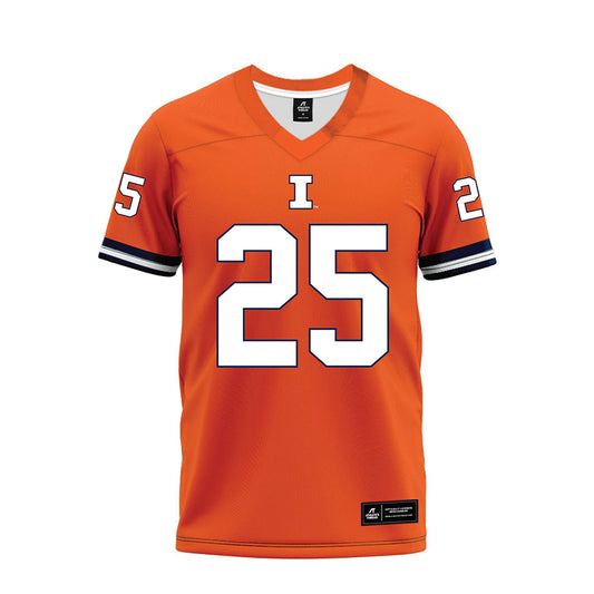 Illinois - NCAA Football : Des Straughton - Orange Premium Football Jersey-0