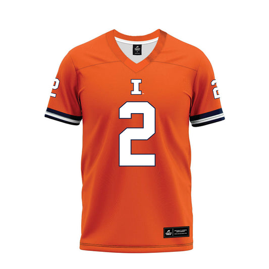 Illinois - NCAA Football : RJ Jones III - Orange Premium Football Jersey-0
