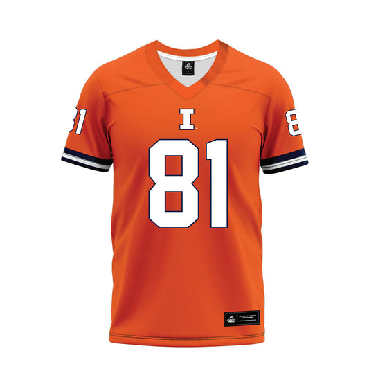 Illinois - NCAA Football : Lars Rau - Orange Premium Football Jersey-0