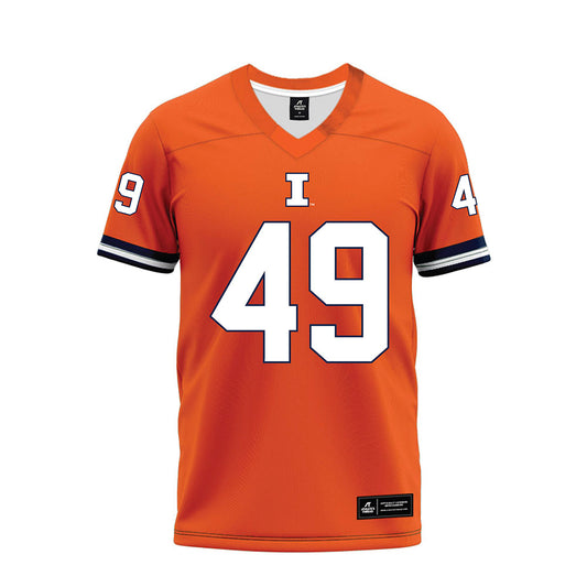 Illinois - NCAA Football : Zachary Haber - Orange Premium Football Jersey-0