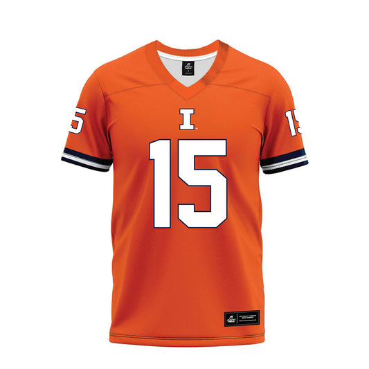 Illinois - NCAA Football : Kingston Shaw - Orange Premium Football Jersey-0