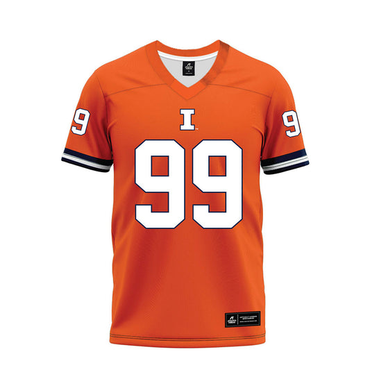 Illinois - NCAA Football : King Liggins - Orange Premium Football Jersey-0