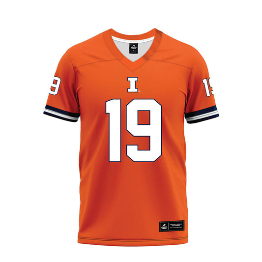 Illinois - NCAA Football : Jacob Eberhart - Orange Premium Football Jersey-0