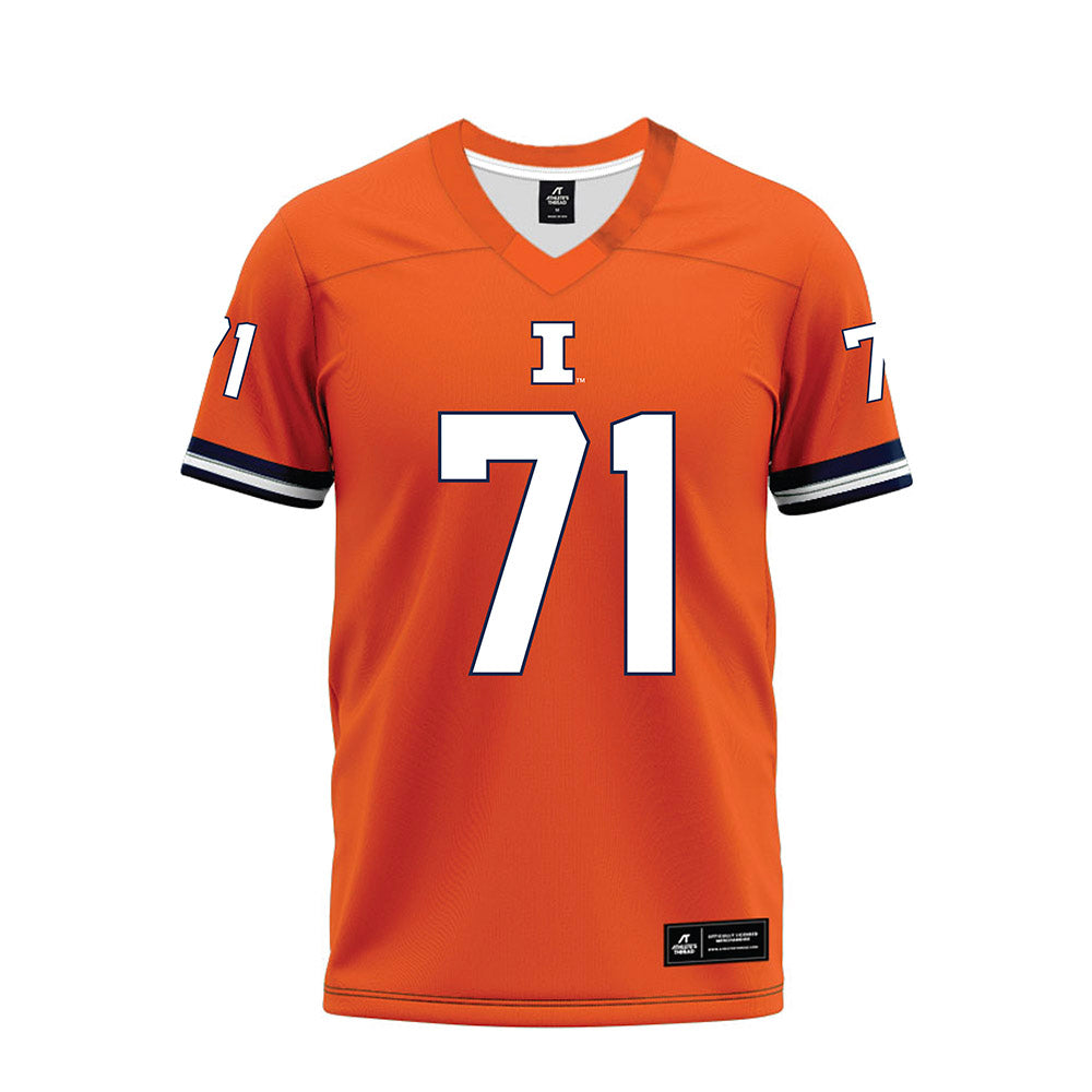 Illinois - NCAA Football : Nathan Knapik - Orange Premium Football Jersey-0