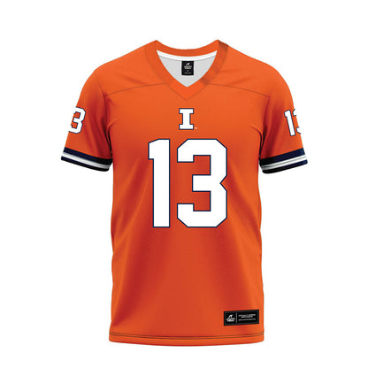 Illinois - NCAA Football : Hudson Clement - Orange Premium Football Jersey-0