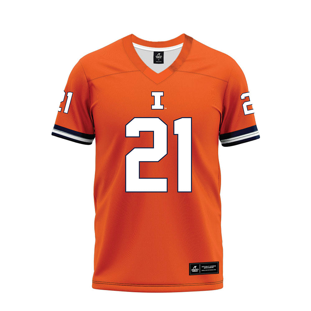 Illinois - NCAA Football : Aidan Laughery - Orange Premium Football Jersey