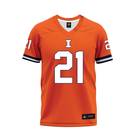 Illinois - NCAA Football : Aidan Laughery - Orange Premium Football Jersey