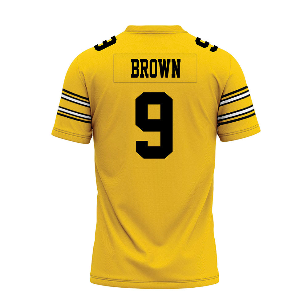 Iowa - NCAA Football : Hank Brown - Gold Football Jersey-1