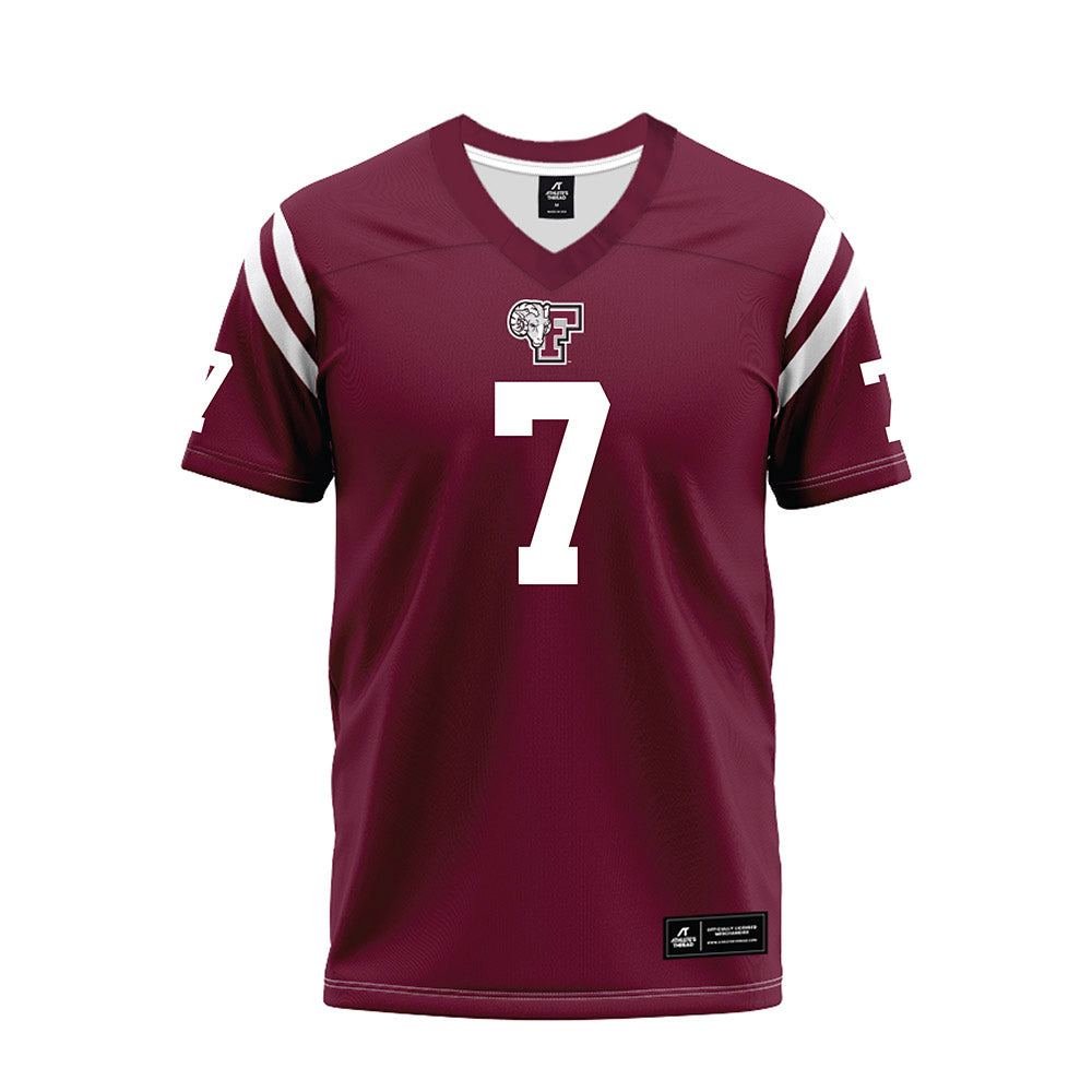Fordham - NCAA Football : Alec Hughes - Burgundy Football Jersey-0