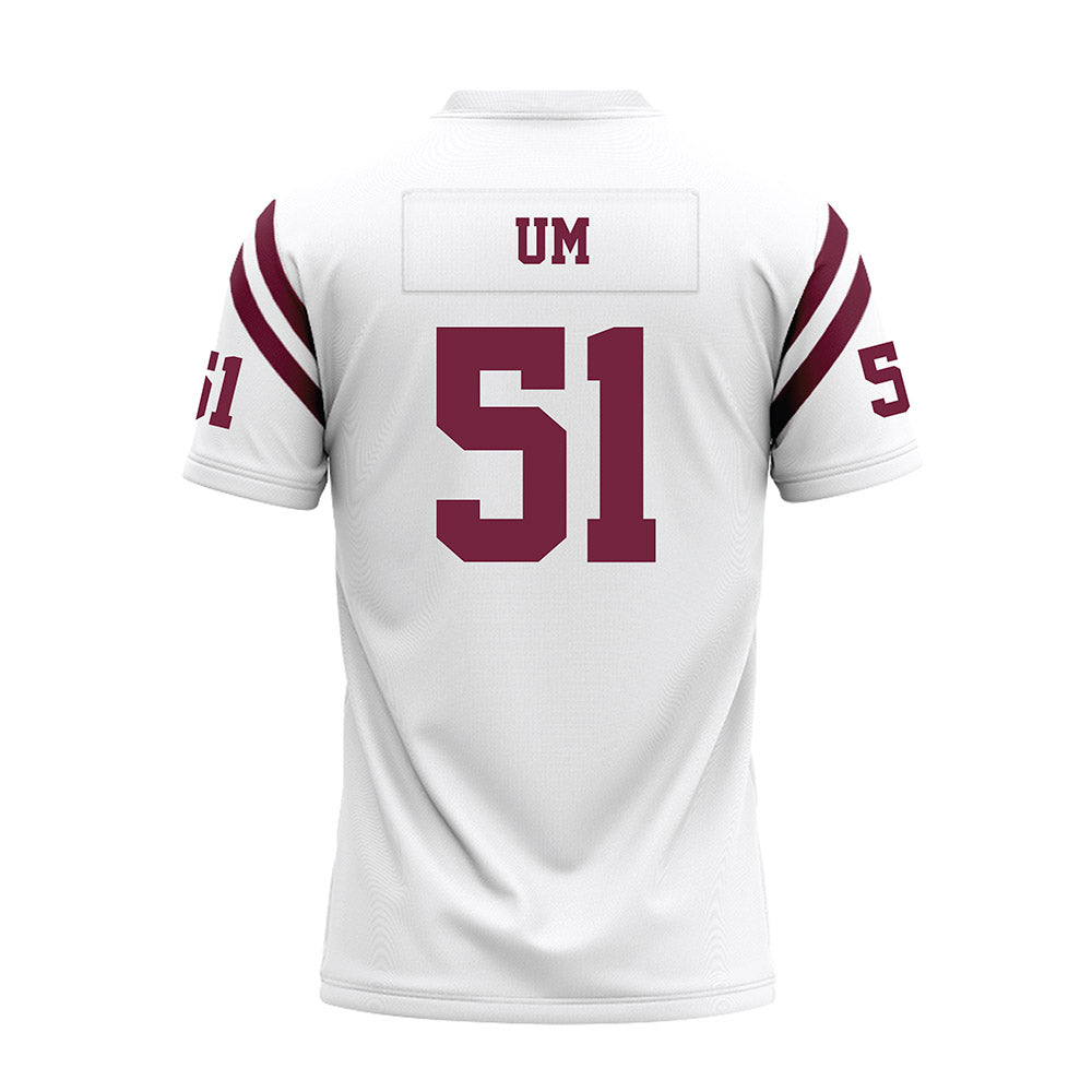 Fordham - NCAA Football : Ryan Um - White Football Jersey-1