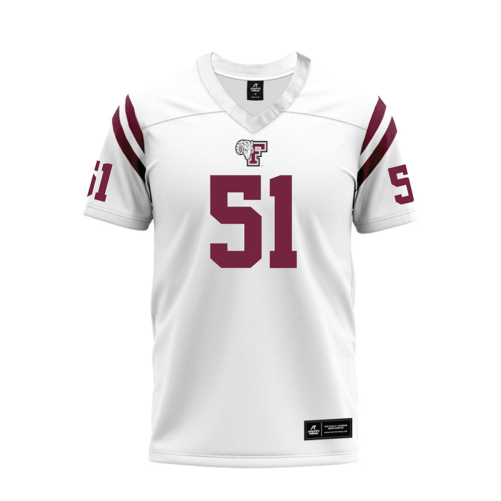Fordham - NCAA Football : Ryan Um - White Football Jersey-0