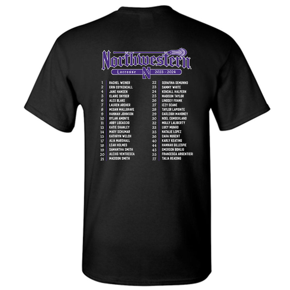Northwestern - NCAA Women's Lacrosse : T-Shirt Roster Shirt