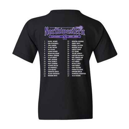 Northwestern - NCAA Women's Lacrosse : Youth T-Shirt Roster Shirt