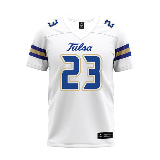Tulsa - NCAA Football : Willie Goodwyn - White Premium Football Jersey-0