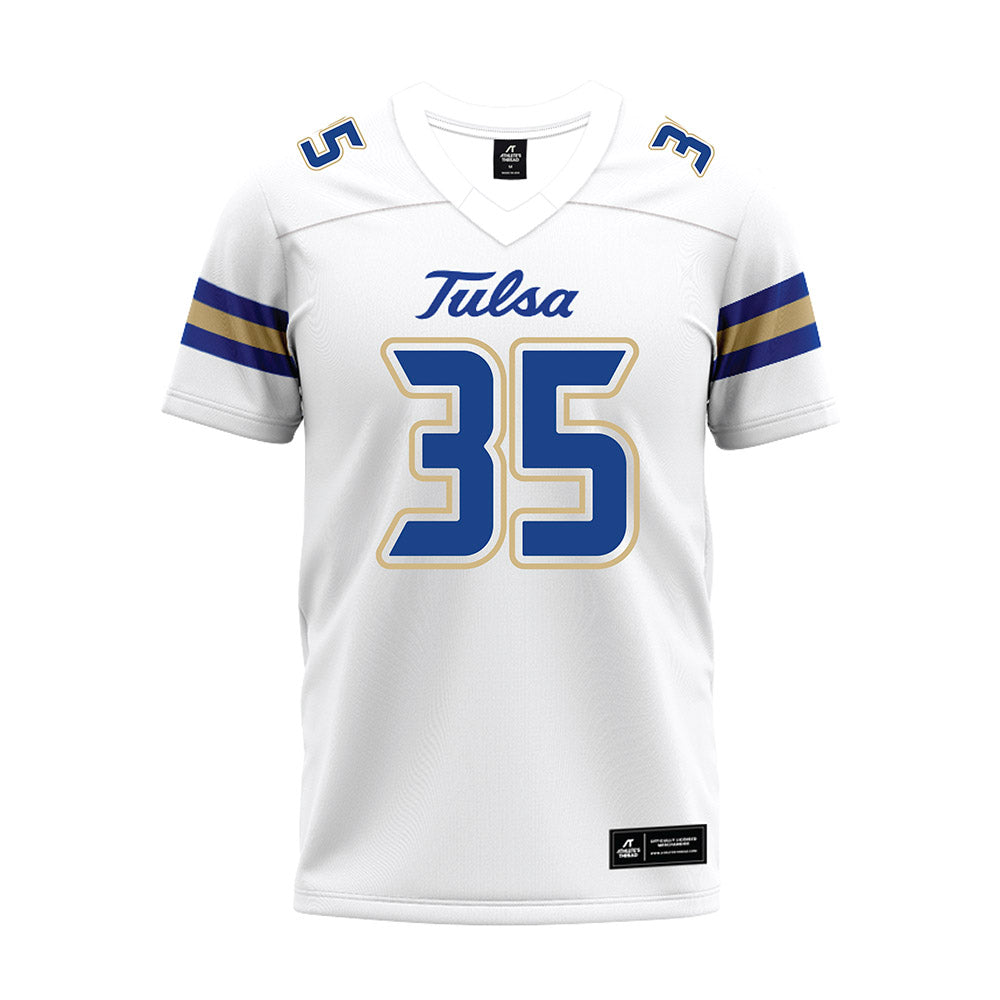 Tulsa - NCAA Football : CJ Turner - White Premium Football Jersey-0