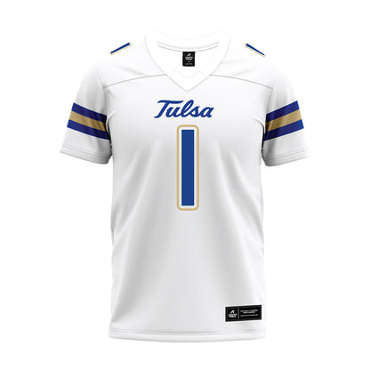 Tulsa - NCAA Football : David Wells - White Premium Football Jersey-0