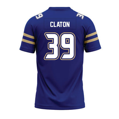 Tulsa - NCAA Football : Zach Claton - Blue Premium Football Jersey-1